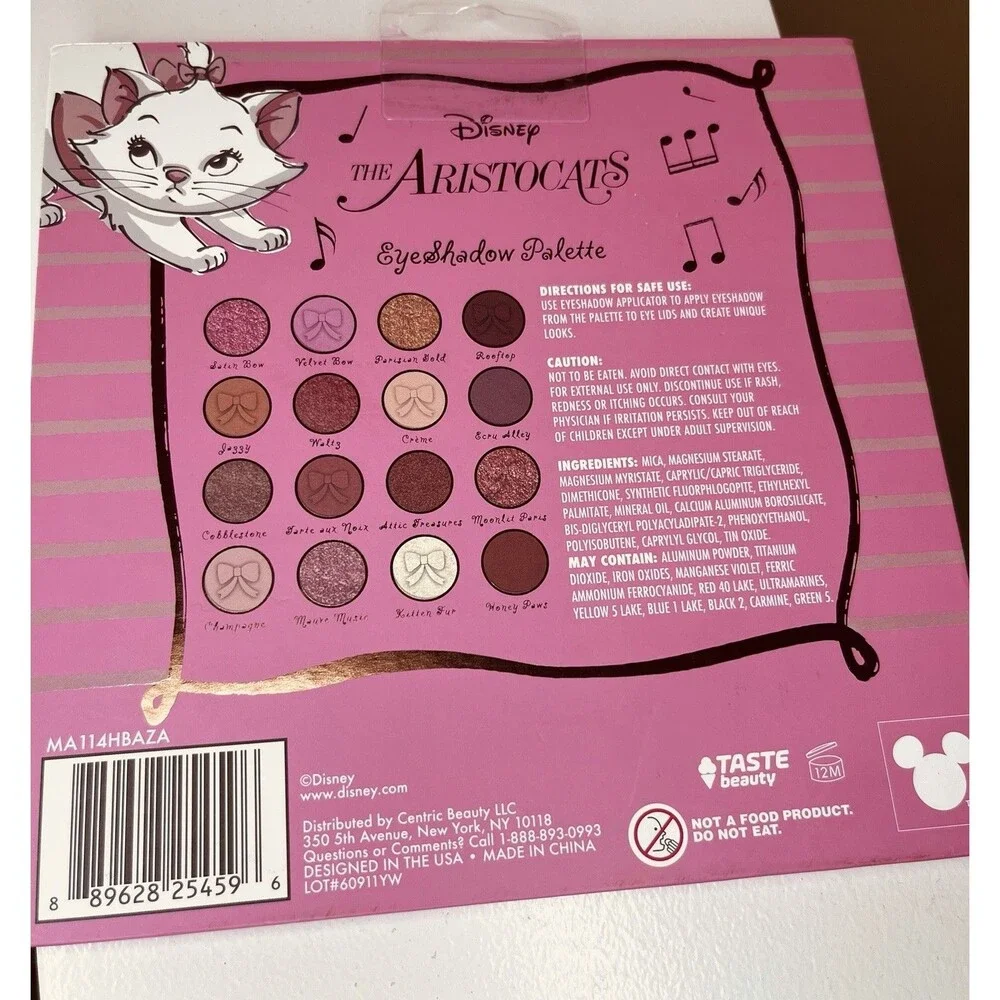 New Disney The Aristocats - MARIE - 16 Color Bow Imprinted Eyeshadow Palette
